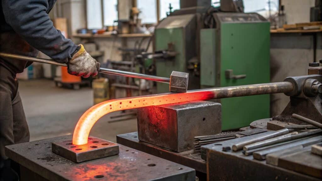 alt with keywords: gently heating aluminum plate with heat gun before bending
